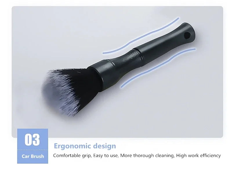 Ultra-Soft Car Detailing Brush Super Soft Auto Interior Detail Brush synthetic boars hair  for cars seat leather cleaning