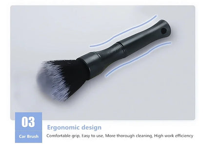 Ultra-Soft Car Detailing Brush Super Soft Auto Interior Detail Brush synthetic boars hair  for cars seat leather cleaning