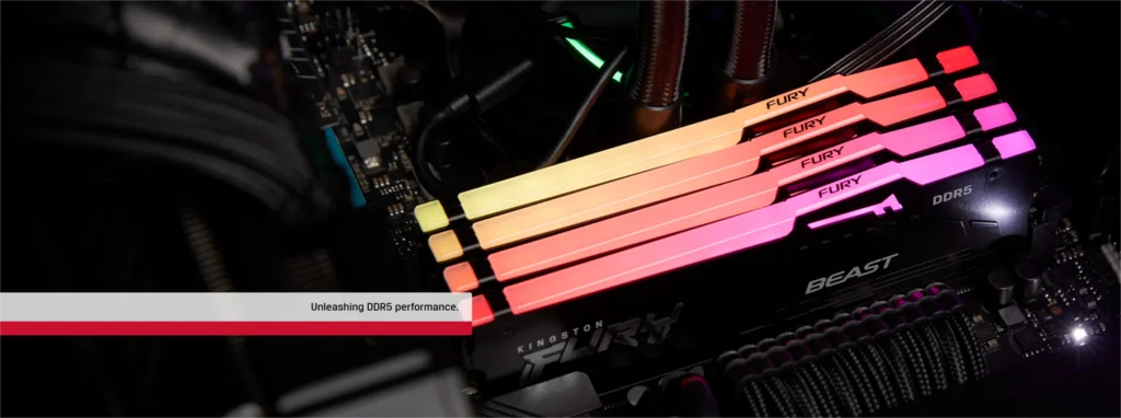 Kingston FURY Beast DDR5 RGB 8GB 16GB 4800 5200 5600MHz Desktop AMD Intel CPU Motherboard Memory RAM 288PIN 1.1V