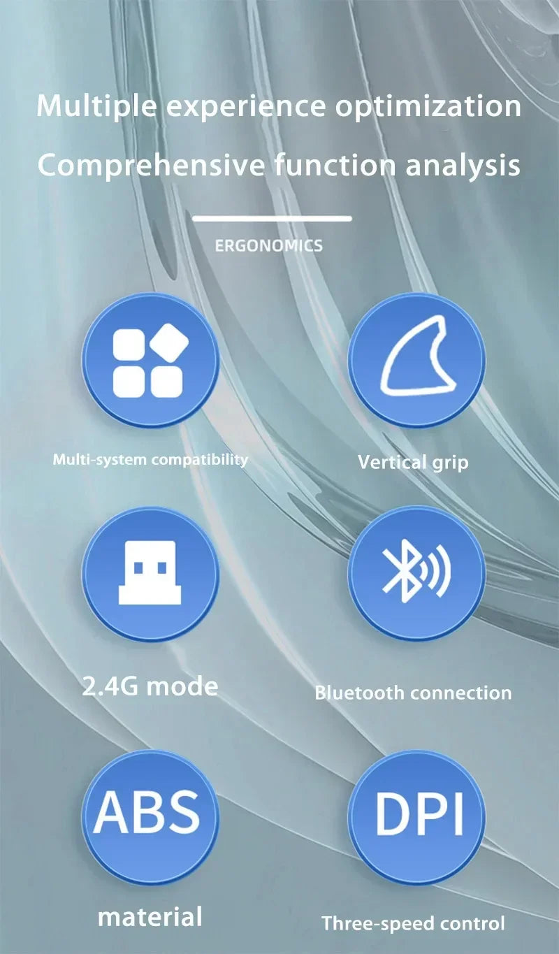 Lenovo Trådlös Vertikal Mus Uppladdningsbar Ergonomisk Bluetooth 2.4G Tyst Datormus