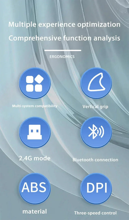 Lenovo Trådlös Vertikal Mus Uppladdningsbar Ergonomisk Bluetooth 2.4G Tyst Datormus