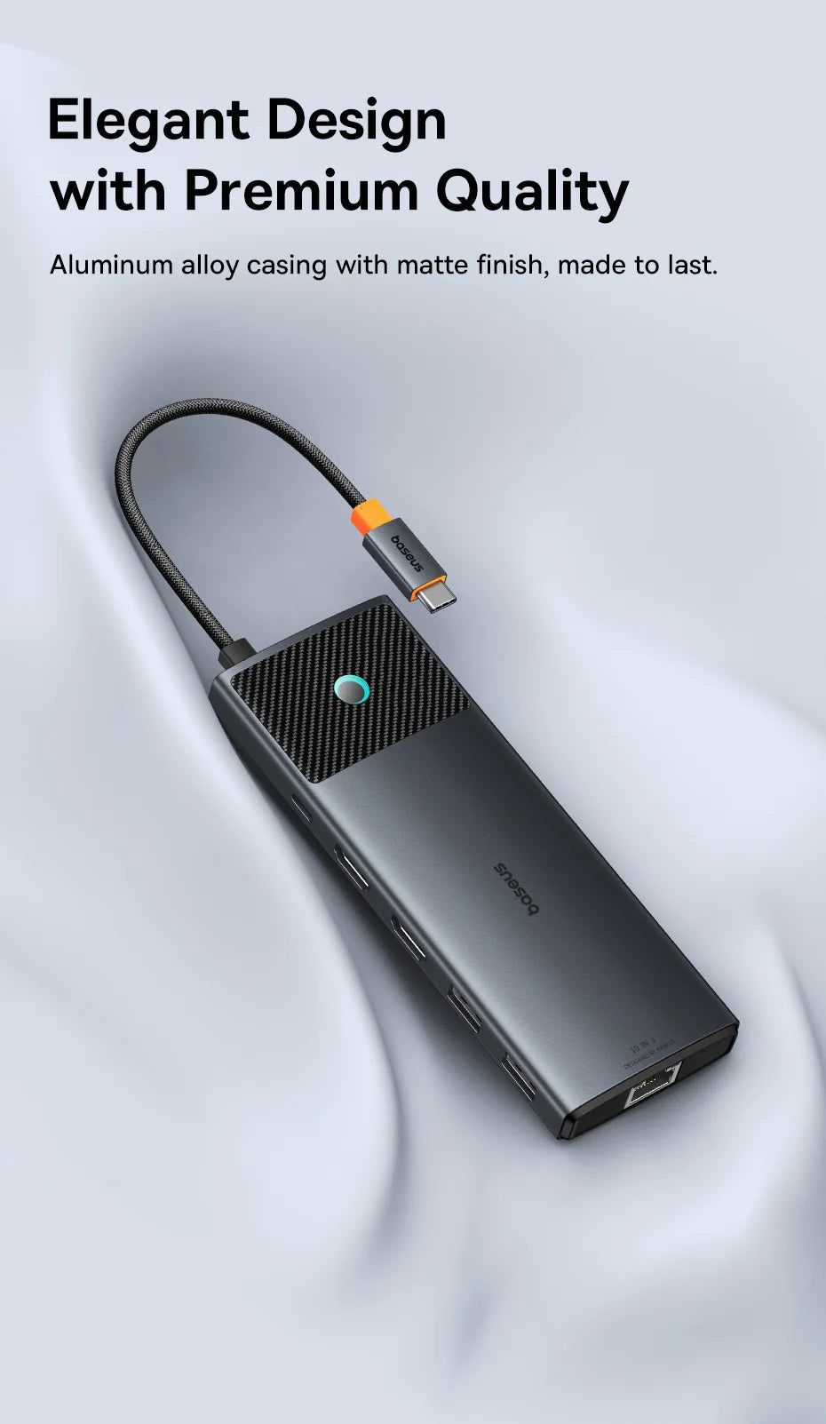 Baseus USB-C-hubb med HDMI, USB 3.2 och flera anslutningar