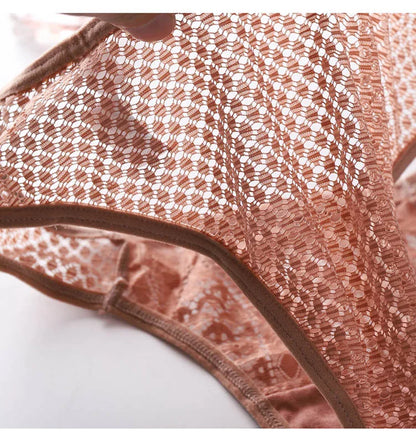 TERMEZY Women Sexy Lace Panties Low Waist Transparent Underwear Female G-String Solid Color Thong Soft Temptation Lingerie