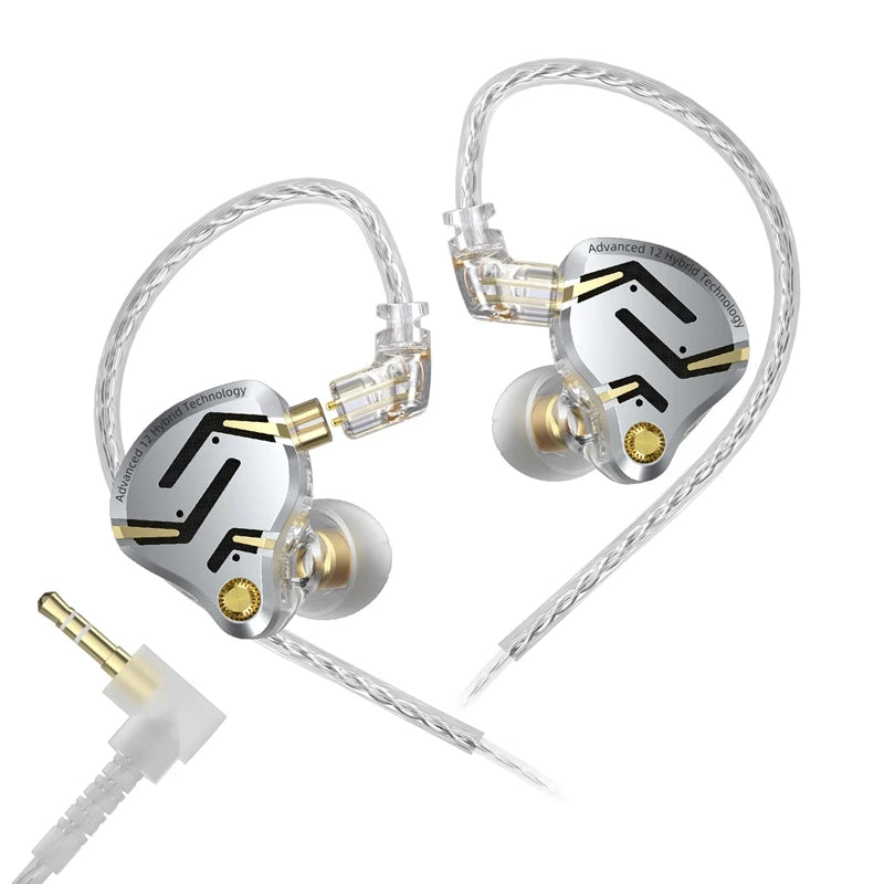 KZ ZS12 Pro 2 in-ear-hörlurar med hybridteknik och löstagbar kabel