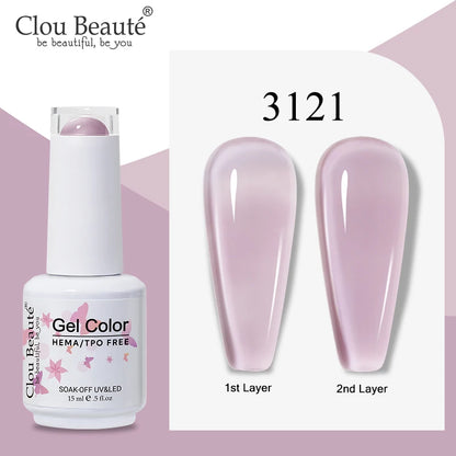 Clou Beaute Semi-transparent Jelly Color UV Gel Manicure Gel Nail Nail Supplies For Professionals Semi-permanent Varnish 15ml