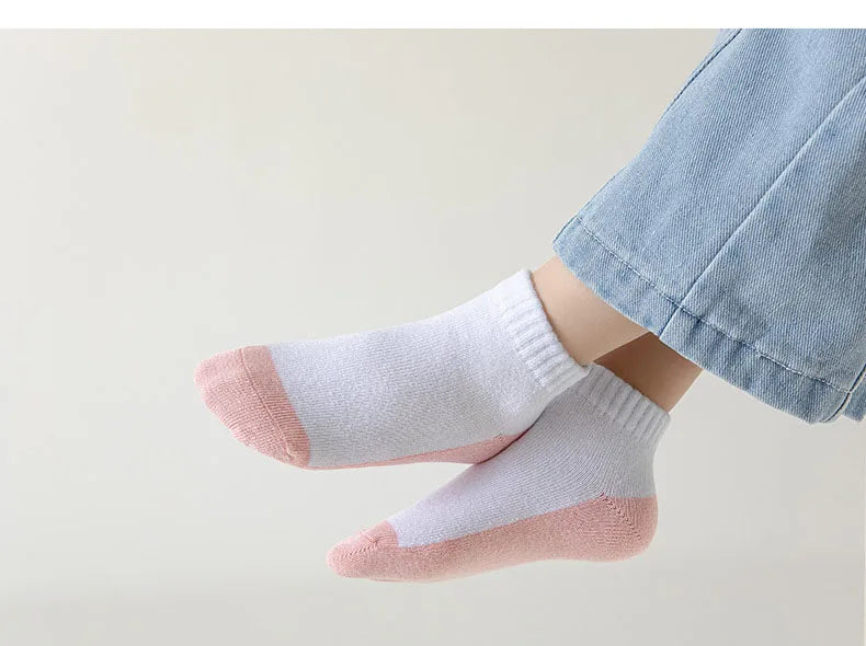 5 Pairs/Lot 2023 New Summer Children Socks Cotton Kids Fashion Black White Gray For 1-12 Years Teen Student Baby Girl Boy Socks