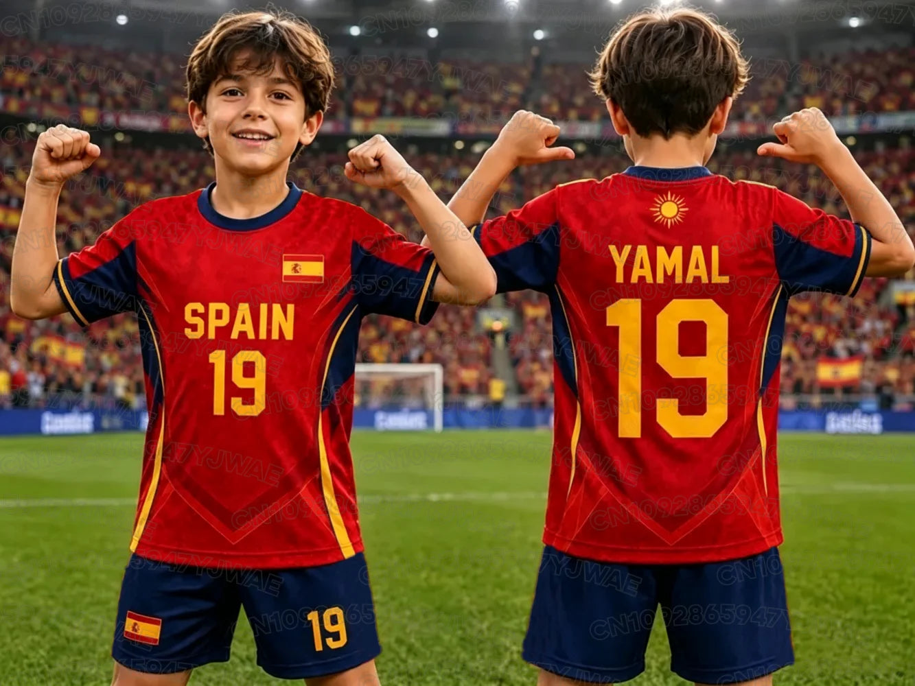 2026 Special NO.19 YAMAL Football Jersey Tee Shorts Set Women Men Spain Fans Shirt and Shorts Summer Kids 2 Piece Set