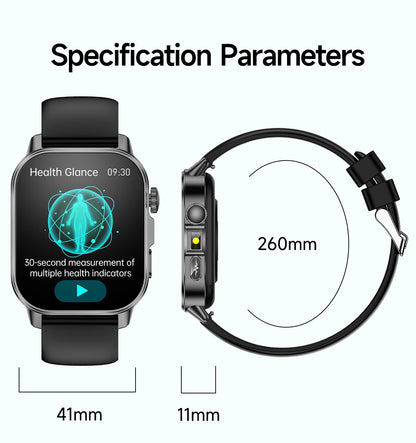 2026 ECG+PPG Daily Health Smart Watch Men Blood Fat Uric Acid Heart Rate Blood Oxygen Bluetooth Call Wellness Tracker Smartwatch