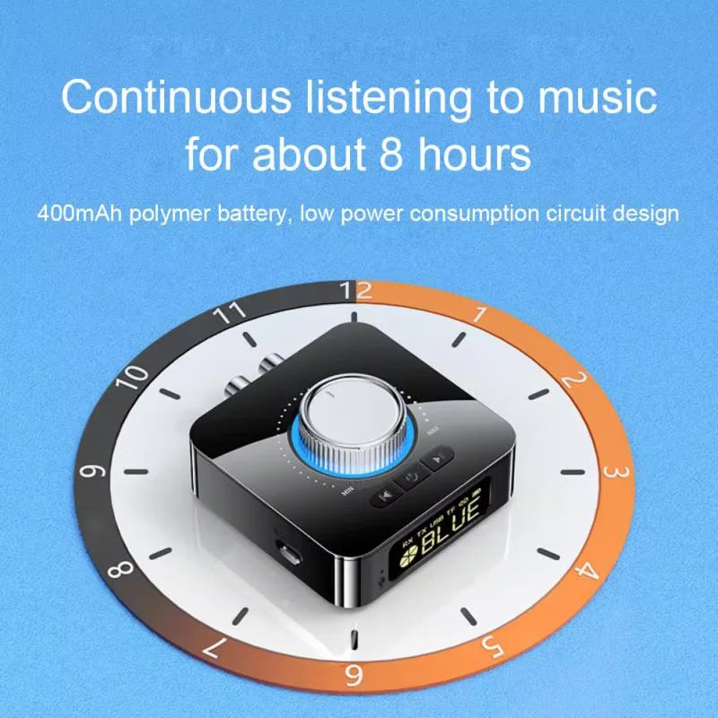 Bluetooth 6.0 Audio Receiver Transmitter With FM, NFC, RCA AUX, USB TF Card Playback For Home Stereo Use With Hands-Free Calling