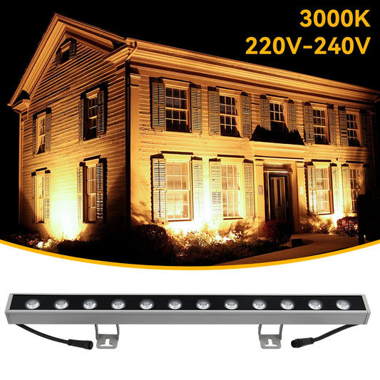 Vägg-Wash LED Utomhus – IP65, Varmvit 3000K, 12W, AC220V, Aluminium, 1/2/4-pack