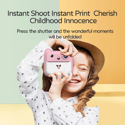 Kids Camera Instant Print 1080P HD Toddler Digital Video Camera 2.4-Inch Toy for Girls Boys Age 3-12 Christmas Birthday Gift