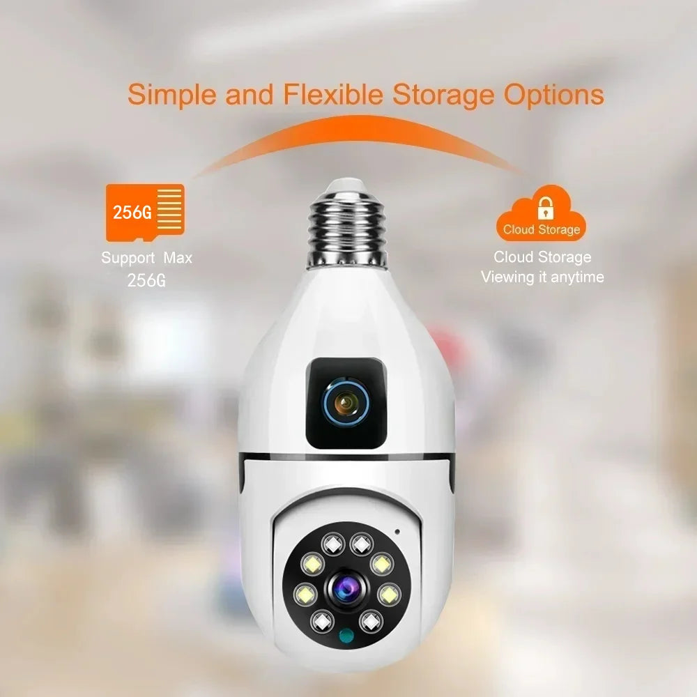 WiFi IP Camera E27 Bulb Cam 8MP Wireless Baby Monitor AI Tracking Security Video Surveillance Pet Cameras 5MP SmartLife Indoor