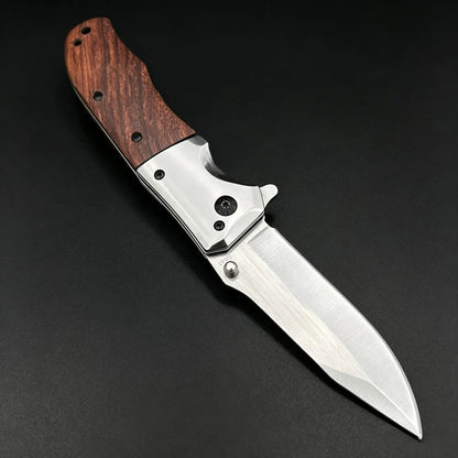TOP Quality Folding Pocket Knife 420 Steel+walnut Wood Handle 5Cr13Mov Blade Portable Outdoor EDC Hunting Utility Knife