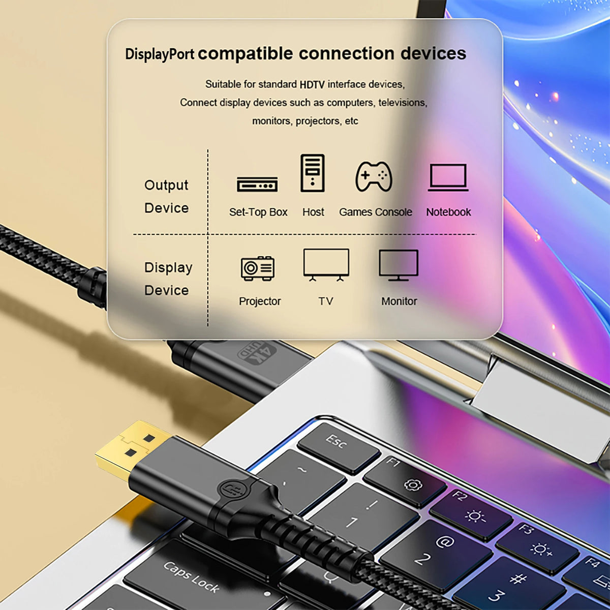DisplayPort till HDMI 2.0-kabel 4K 30 Hz – 1–3 m