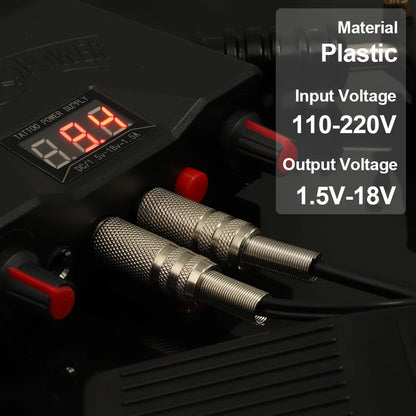 Complete Cartridge Tattoo Pen Machine Kit DC Rotary Machine Pen with Cartridge Needles Power Supply Inks for Tattoo Beginner Set