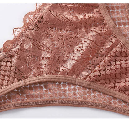 TERMEZY Women Sexy Lace Panties Low Waist Transparent Underwear Female G-String Solid Color Thong Soft Temptation Lingerie