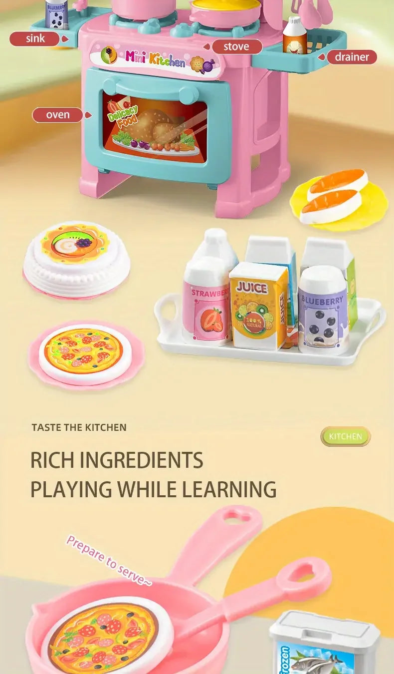 Mini köksbänk lekset DIY simulerad mat servis lekstuga rollspel