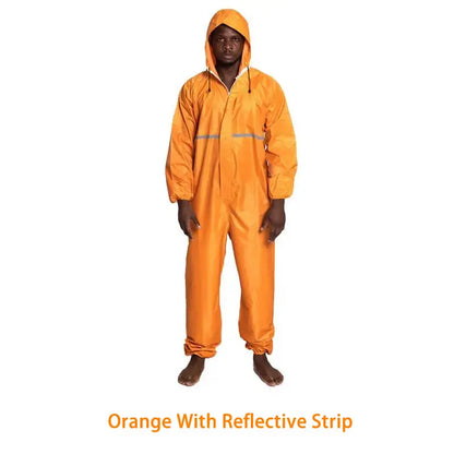 Waterproof One-Piece Overalls With Hood Oil-Resistant Work Safety Clothing Coverall For Sparying Painting Factory Clothes
