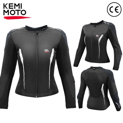 Motorcycle Riding Jacket Summer Breathable Men Women with 7Pcs Set CE Protective Gear Soft Mesh Body Protector Moto  Equipment