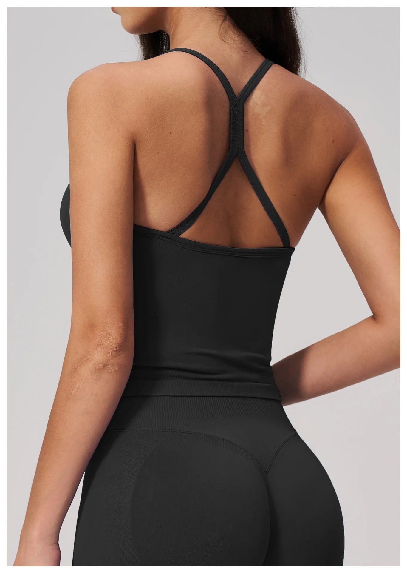 Summer New Yoga Vest Women Workout Crop Tops Cross Back Strap Fitness Bra Shockproof Sports Halter Workout Bra Push Up Yoga Vest