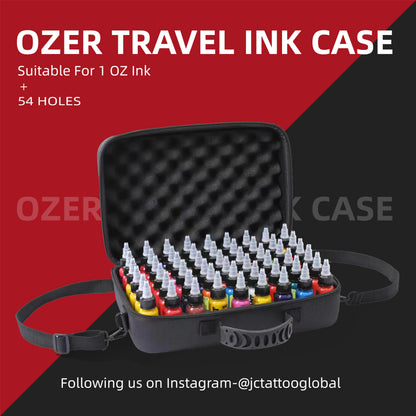 54pcs 1oz Tattoo Ink Case PU Memory Foam Push Seal Cap Secure Storage Portable Tattoo Supply for Artists Travel Studio