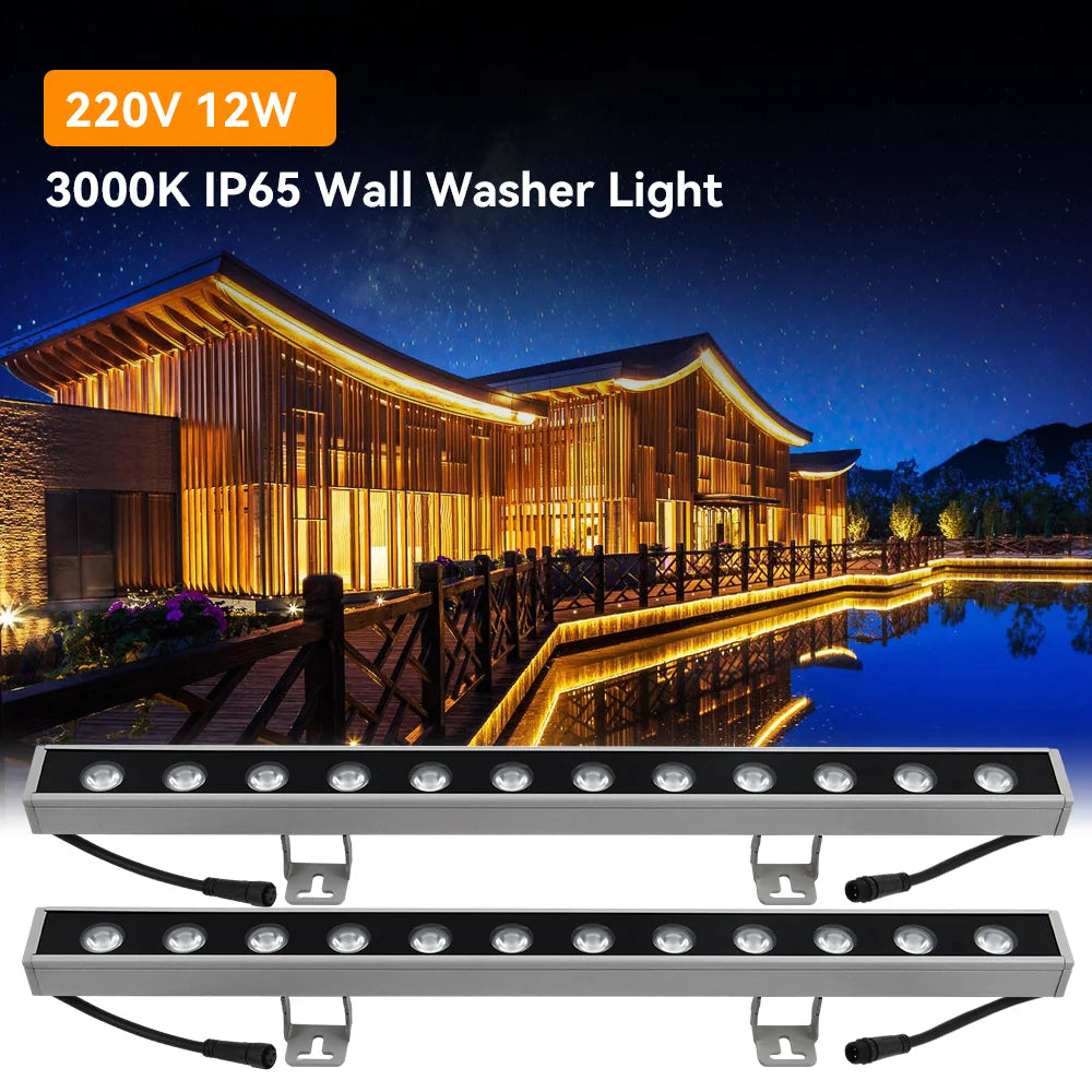Outdoor Waterproof Wall Lamp Modern Wall Washer LED Lamp Warm White Aluminum IP65 220V Hotel Canteen Balcony Exhibition Light