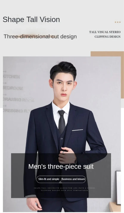 High Quality Men Suits For Wedding 2 Pieces 3 Sets Blazers Stretch Elegant Formal Jackets Vest Pants Full 2025 Tailored Costume