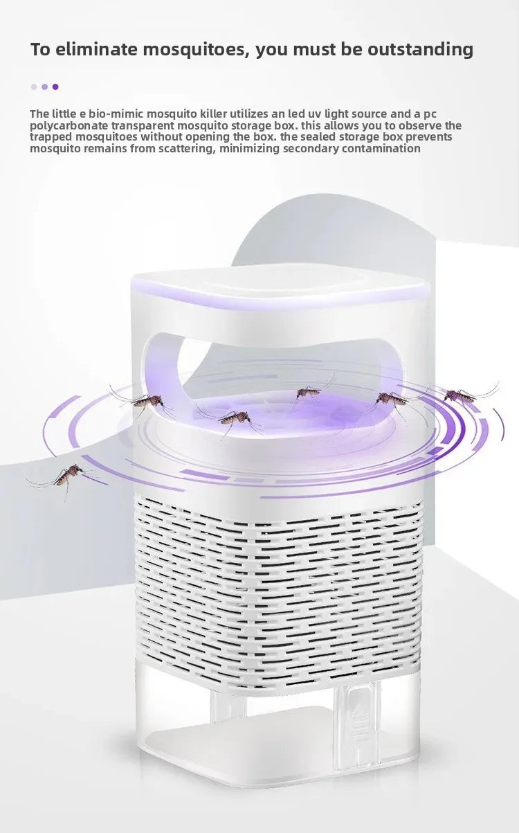 USB Mosquito Trap Electric Silent Bug Zapper Upgraded Inhalation Fly Killer with UV Light Indoor for Home Bedroom Office