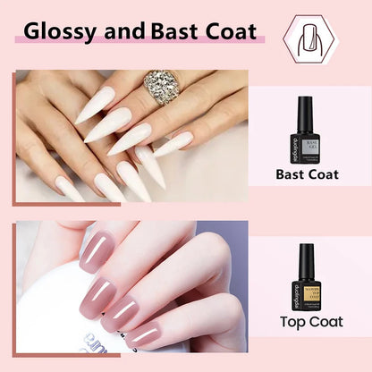 Poly Gel Extension Tool Set, Including 30ml of Cleaner Fluid, 7.5ml Base Coat and Top Coat, Nail Mold, Nail Clip and Nail Brush