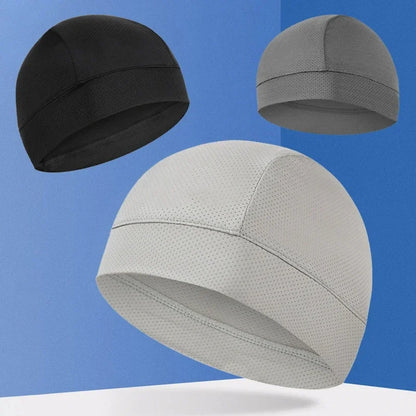 Men Women Quick Dry Breathable Mesh Skull Beanie Cap Sweat Absorbent Sports Cap Under Helmet Liner Moisture Wicking Cycling Hat