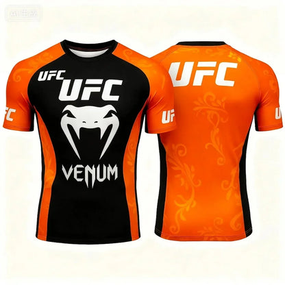 Men's T-shirt Fashion Quick Drying Casual Breathable O-neck Short Sleeve Tops Hot Summer Selling UFC Boxing Fighting Competition