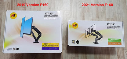 New NB F160 Gas Spring Desktop 17'-27' Dual Monitor Holder Arm With 2 USB3.0 Monitor Mount Bracket Load 2-9 Kg Each Arm