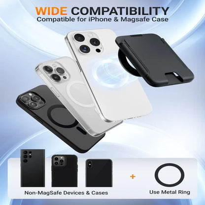 For Magsafe Wallet Magnet Phone Card Holder Foldable Anti-theft Magnetic Stand PC for iPhone 16 15 14 13 12 ProMax