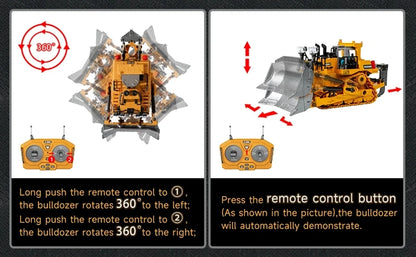 Oike 4WD Remote Control Excavator Alloy Dump Truck Bulldozer Radio Model RC Car Construction Vehicle with Lights Sound Toy Gift