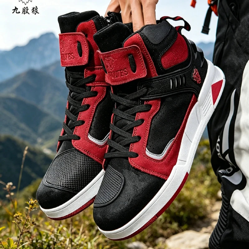 Motorcykelstövlar Herr Motorcykel Sneakers Läder