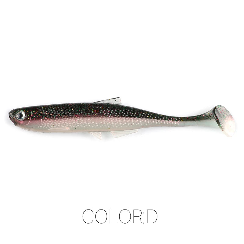 Supercontinent leanness ShadTeez T-tail 5cm/7.5cm/12cm Pike Zander Predator Fishing 3d eyes Soft lure Fishing lures