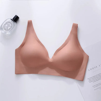 S-4XL Large Size Seamless High Quality Wireless Women's Underwear Small Breast Gathering Beautiful Back Sports Comfortable Bra