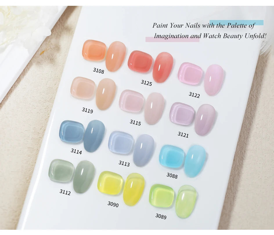 Clou Beaute 12pcs TPO & HEMA FREE Nail Gel Polish Set Red Pink Nude Green Yellow Purple UV Gel Nail Semi Permanent Nail Varnish