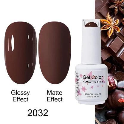 Clou Beaute Gel Nail Polish Neon Brown Royal Blue Red Green Pastal Nude Nail Art Varnishes Gel Lacquer Top Coat UV Gel Nail