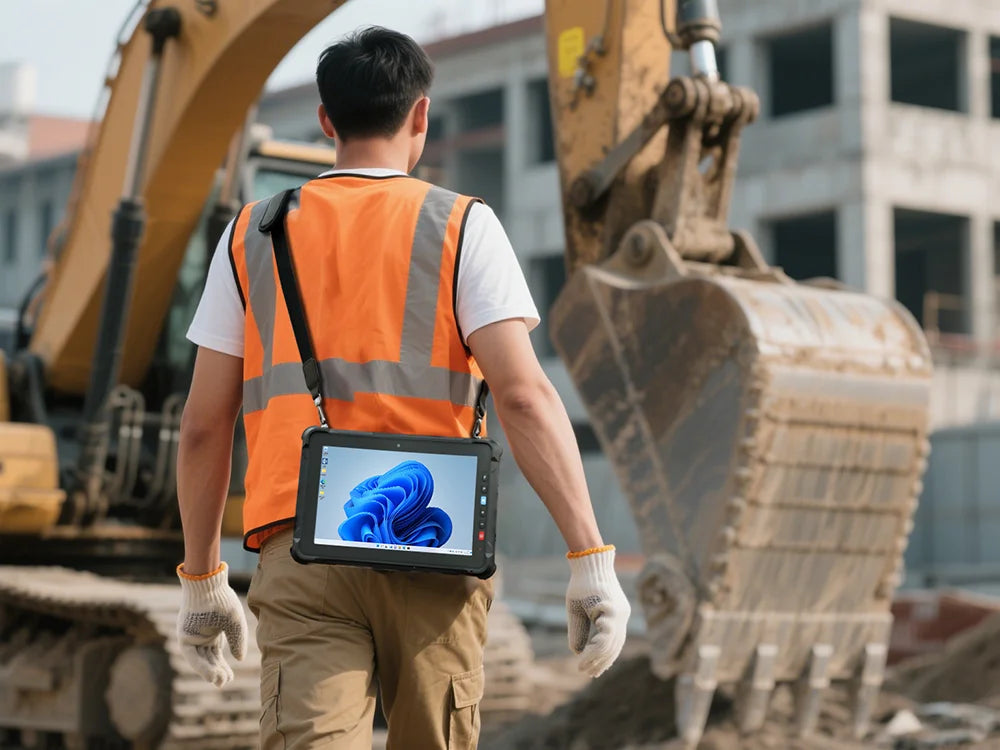 11-Inch Rugged Industrial Waterproof Laptop Intel i7-1255U CPU with Adjustable Stand for 1D/2D Scanner Windows OS IP67