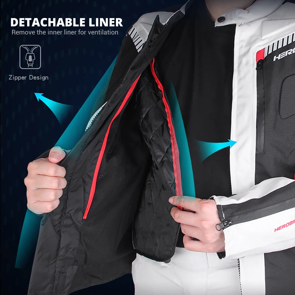 Men's Motorcycle Jacket Anti-fall Wear-resistant Motorbike Jacket With 5pcs Protector Motocross Racing Clothing Protection