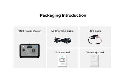 OUKITEL P800E Portable Power Station 800W 512Wh LiFePO4 Battery Solar Generator, Home Backup&Outdoor Camping Mobile Power Supply