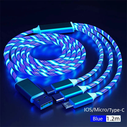USB 3-i-1-kabel med LED-belysning