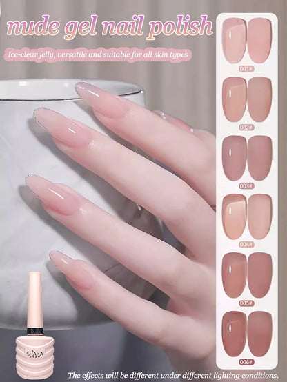 1-30pcs PSK Nude Pink Color Nail Art Ice Transparent Bare Color Nail Enamel 2026 New Net Red Popular White Gel Nail Polish