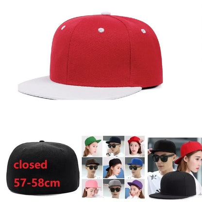 Adult Back Closed Baseball Cap for Small Head Lady Man Blank Hiphop Snapback Hat Fitted Flat Caps 58cm to 60cm