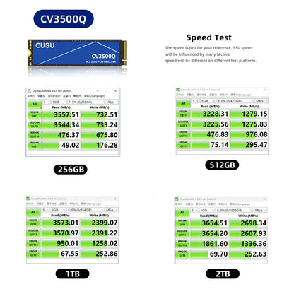 CUSU NVMe SSD M2 SSD 256gb 512gb 1tb 2tb Internal Solid State Drive M.2 2280 PCIe3.0 Computer Disk Hard Dsik for Desktop Laptop
