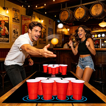 Beer Pong Game Table Runner Drinking Games for Adults Party and Drinking Game Nights Does Not Include Cup and Ping Pong Ball