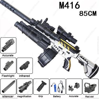 M416 elektrisk vattenpistol för utomhuslek, röd eller silver