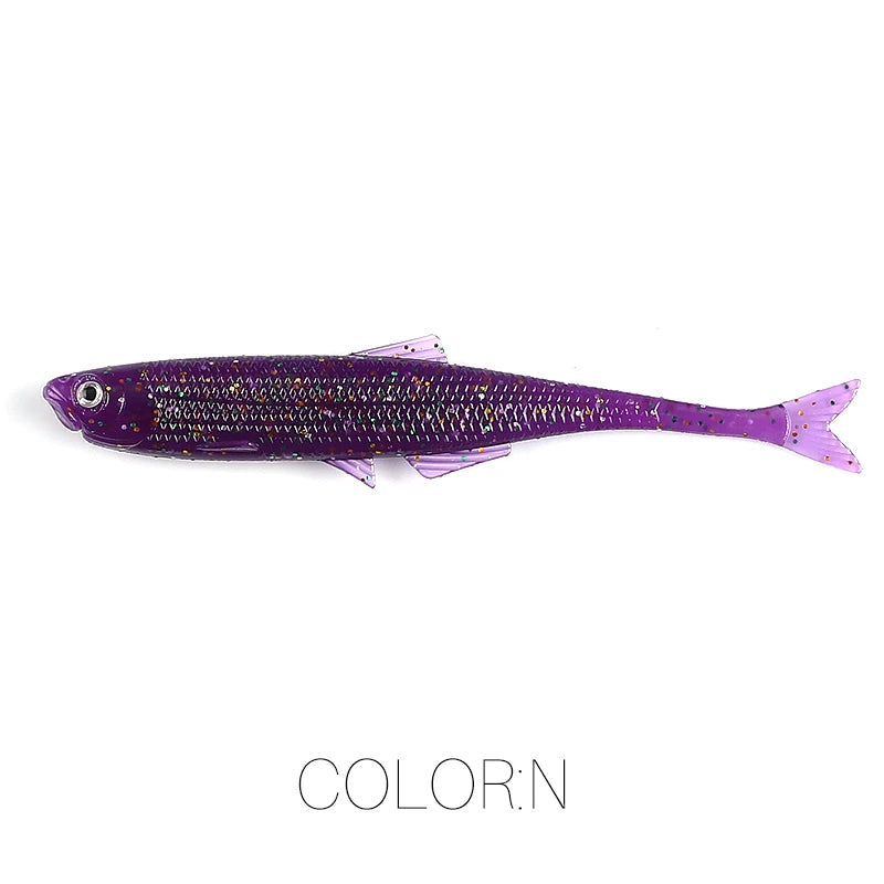 NEW Supercontinent leanness ShadTeez 60mm/80mm Perch Bass Artificia Pike Zander Predator Fishing 3d eyes Soft lure Fishing lures