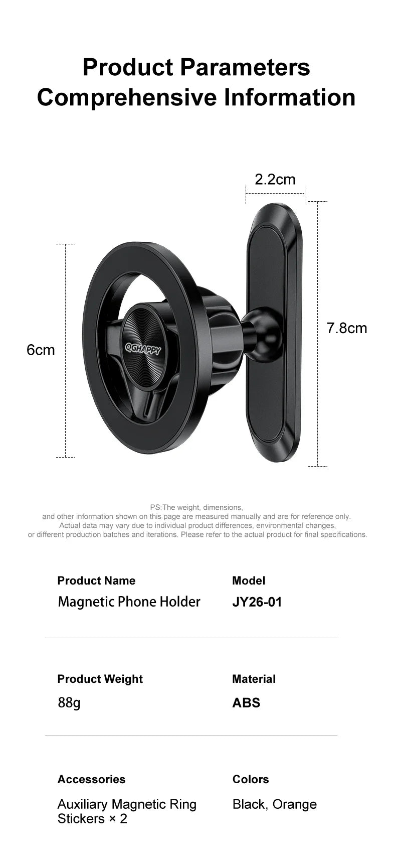 MagSafe Magnetic Phone Holder Double-Sided Strong Magnetic Stand 360° Rotating Anti Shake Metal Phone Mount for Golf Cart Gym